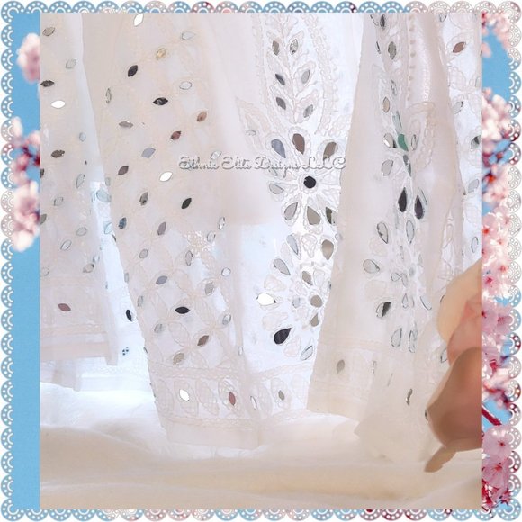 New Indian Lucknow Chikankari Art Mirror Work Sharara Pants For Womens - Picture 3 of 12